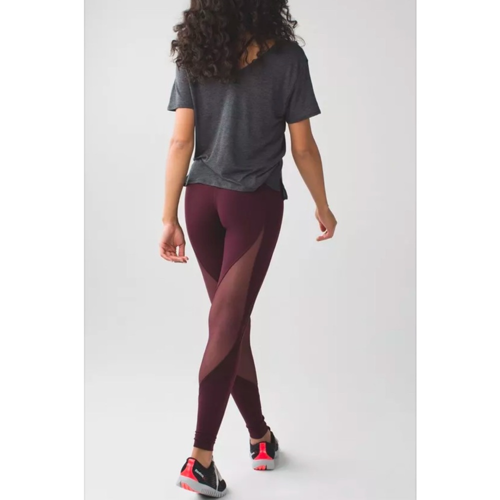 Lululemon Burgundy Mesh Leggings